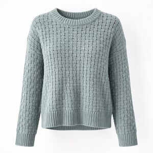 Madewell Waffle Knit Sweater XXS Sage Green Chunky Knit Cottagecore Cozy